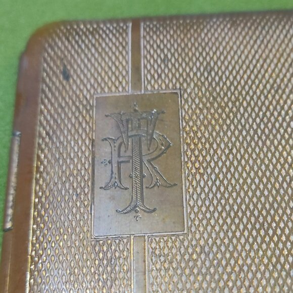 Antique Vintage 1930's England Gold Tone Cigarette Case - Picture 6 of 7